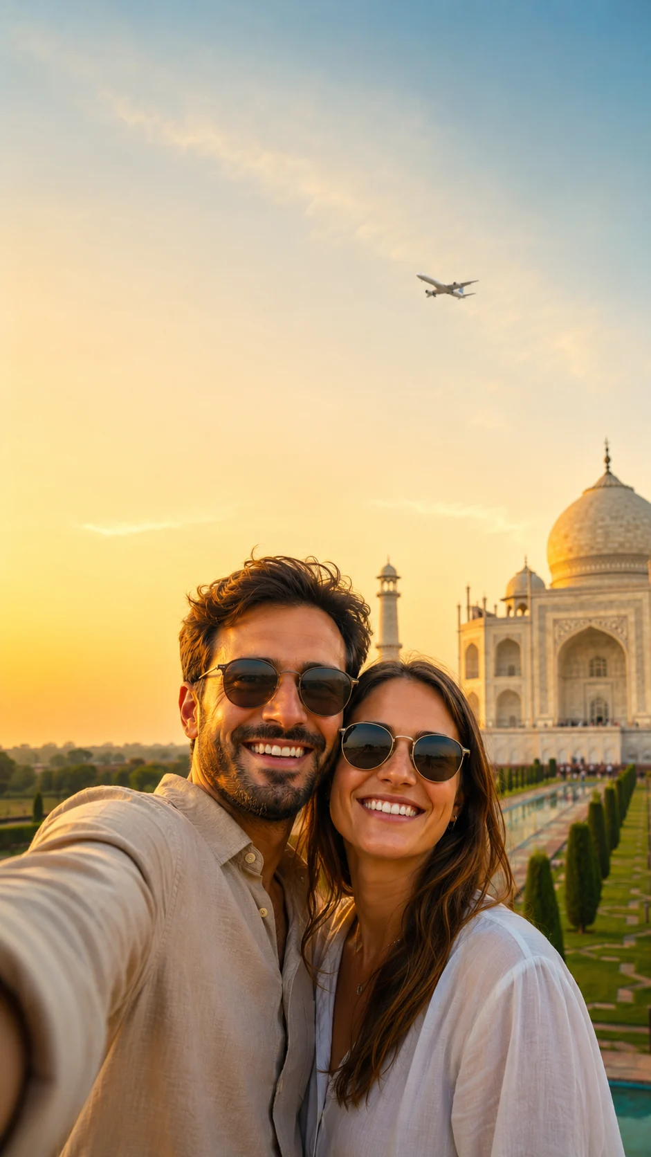 Happy couple enjoying dental care and travel in India with Dental Humsafar